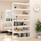 NNEVL Book Cabinet/Room Divider White 100x30x200 cm Solid Pinewood
