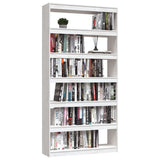 NNEVL Book Cabinet/Room Divider White 100x30x200 cm Solid Pinewood