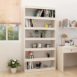 NNEVL Book Cabinet/Room Divider White 100x30x200 cm Solid Pinewood