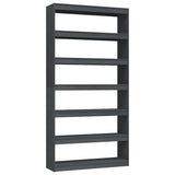NNEVL Book Cabinet/Room Divider Grey 100x30x200 cm Solid Pinewood