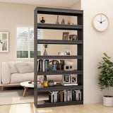NNEVL Book Cabinet/Room Divider Grey 100x30x200 cm Solid Pinewood