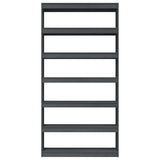 NNEVL Book Cabinet/Room Divider Grey 100x30x200 cm Solid Pinewood