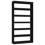 NNEVL Book Cabinet/Room Divider Black 100x30x200 cm Solid Pinewood
