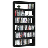 NNEVL Book Cabinet/Room Divider Black 100x30x200 cm Solid Pinewood