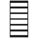 NNEVL Book Cabinet/Room Divider Black 100x30x200 cm Solid Pinewood