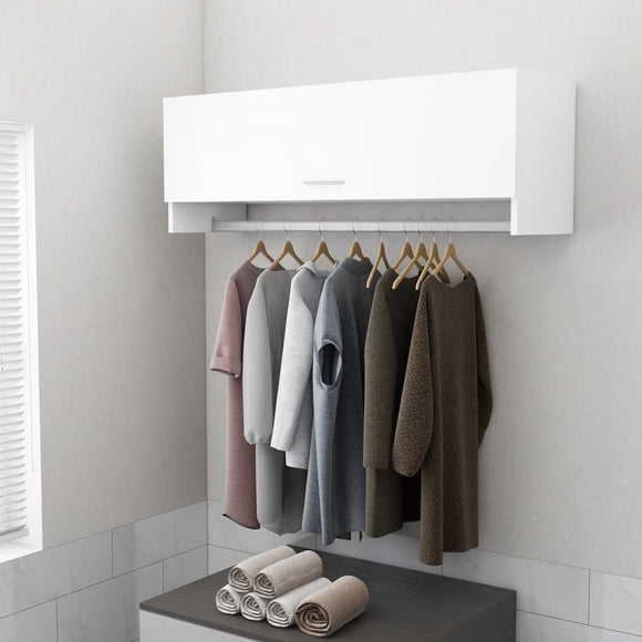 NNEVL Wardrobe White 100x32.5x35 cm Chipboard