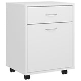NNEVL Rolling Cabinet White 45x38x54 cm Chipboard