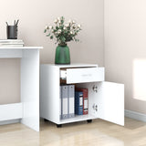 NNEVL Rolling Cabinet White 45x38x54 cm Chipboard