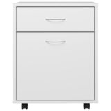 NNEVL Rolling Cabinet White 45x38x54 cm Chipboard