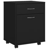 NNEVL Rolling Cabinet Black 45x38x54 cm Chipboard