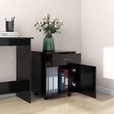 NNEVL Rolling Cabinet Black 45x38x54 cm Chipboard