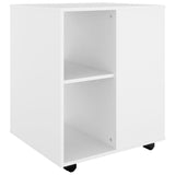 NNEVL Rolling Cabinet White 60x53x72 cm Chipboard