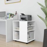 NNEVL Rolling Cabinet White 60x53x72 cm Chipboard