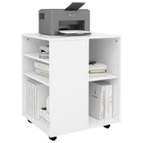 NNEVL Rolling Cabinet White 60x53x72 cm Chipboard