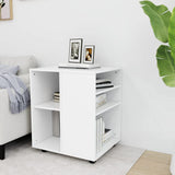 NNEVL Rolling Cabinet White 60x53x72 cm Chipboard