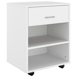 NNEVL Rolling Cabinet White 46x36x59 cm Chipboard