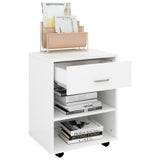 NNEVL Rolling Cabinet White 46x36x59 cm Chipboard