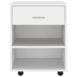 NNEVL Rolling Cabinet White 46x36x59 cm Chipboard