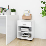 NNEVL Rolling Cabinet White 46x36x59 cm Chipboard