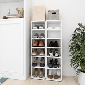 NNEVL Shoe Cabinets 2 pcs White 25x27x102 cm Chipboard