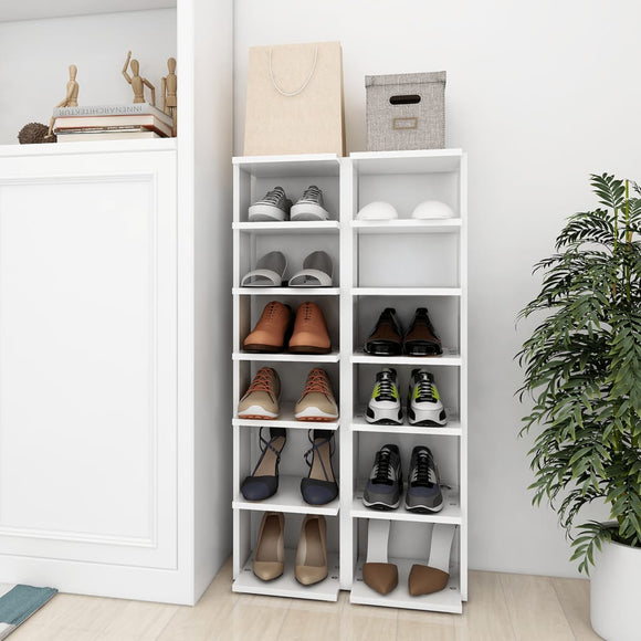 NNEVL Shoe Cabinets 2 pcs White 25x27x102 cm Chipboard