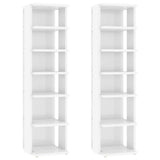 NNEVL Shoe Cabinets 2 pcs High Gloss White 25x27x102 cm
