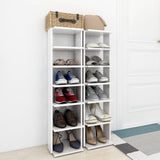 NNEVL Shoe Cabinets 2 pcs High Gloss White 25x27x102 cm