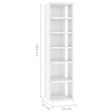 NNEVL Shoe Cabinets 2 pcs High Gloss White 25x27x102 cm