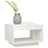 NNEVL Coffee Table White 50x50x33.5 cm Solid Pinewood
