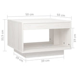 NNEVL Coffee Table White 50x50x33.5 cm Solid Pinewood