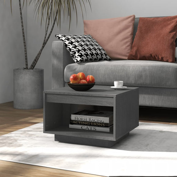 NNEVL Coffee Table Grey 50x50x33.5 cm Solid Pinewood