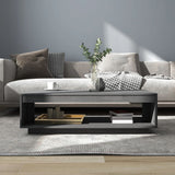 NNEVL Coffee Table Grey 110x50x33.5 cm Solid Pinewood