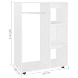NNEVL Wardrobe White 80x40x110 cm Engineered Wood