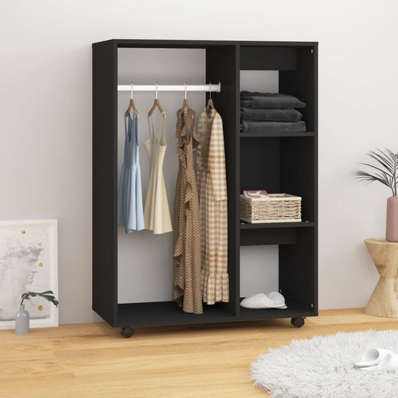 NNEVL Wardrobe Black 80x40x110 cm Chipboard