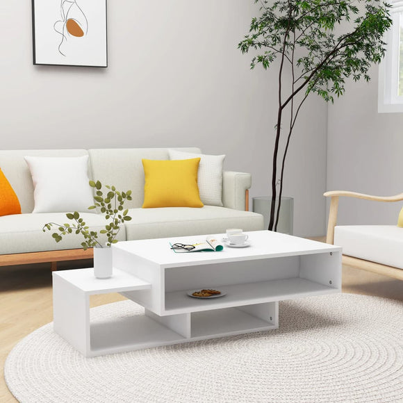 NNEVL Coffee Table White 105x55x32 cm Chipboard