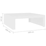 NNEVL Coffee Table White 100x100x35 cm Chipboard
