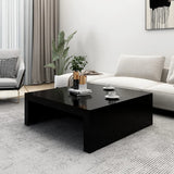 NNEVL Coffee Table Black 100x100x35 cm Chipboard