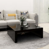 NNEVL Coffee Table Black 100x100x35 cm Chipboard
