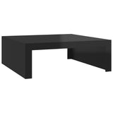 NNEVL Coffee Table High Gloss Black 100x100x35 cm Chipboard
