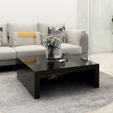 NNEVL Coffee Table High Gloss Black 100x100x35 cm Chipboard