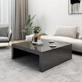 NNEVL Coffee Table High Gloss Grey 100x100x35 cm Chipboard