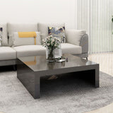 NNEVL Coffee Table High Gloss Grey 100x100x35 cm Chipboard
