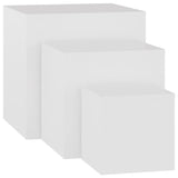 NNEVL Side Tables 3 pcs White Chipboard