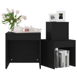 NNEVL Nesting Tables 3 pcs Black Chipboard