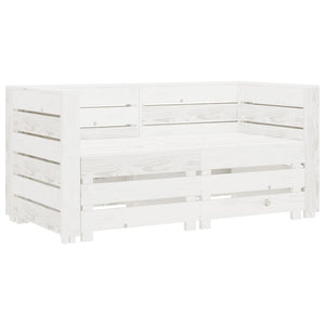 NNEVL Garden 2-Seater Pallet Sofa Solid Pinewood White