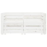 NNEVL Garden 2-Seater Pallet Sofa Solid Pinewood White