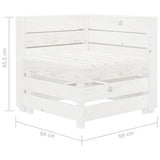 NNEVL Garden 2-Seater Pallet Sofa Solid Pinewood White