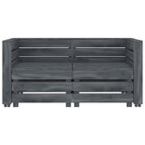 NNEVL Garden 2-Seater Pallet Sofa Solid Pinewood Grey