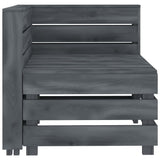 NNEVL Garden 2-Seater Pallet Sofa Solid Pinewood Grey