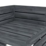 NNEVL Garden 2-Seater Pallet Sofa Solid Pinewood Grey